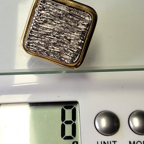 Silver and Gold Square Earrings - Picture 10 of 10